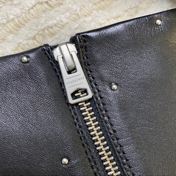 NWT All Saints black studded stiletto boots